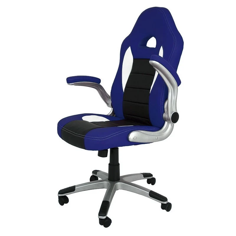 SILLA OFICINA VICTORIA AZUL CON REPOSA BRAZOS ABATIBLES