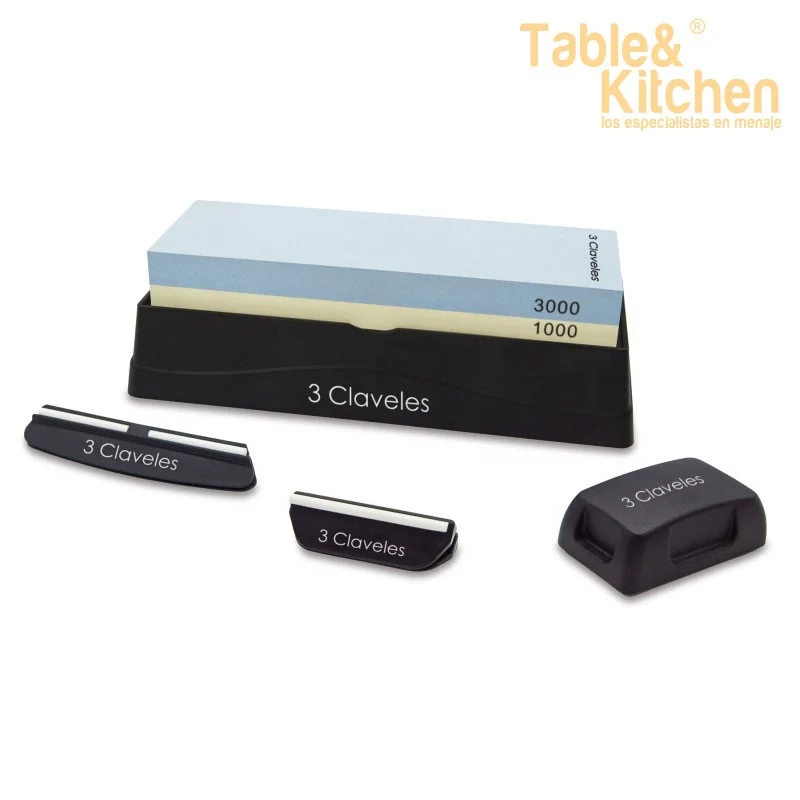 SET PIEDRA AFILADO 1000/3000 CON BASE , DOS GUIAS Y RECTIFICADOR 3C