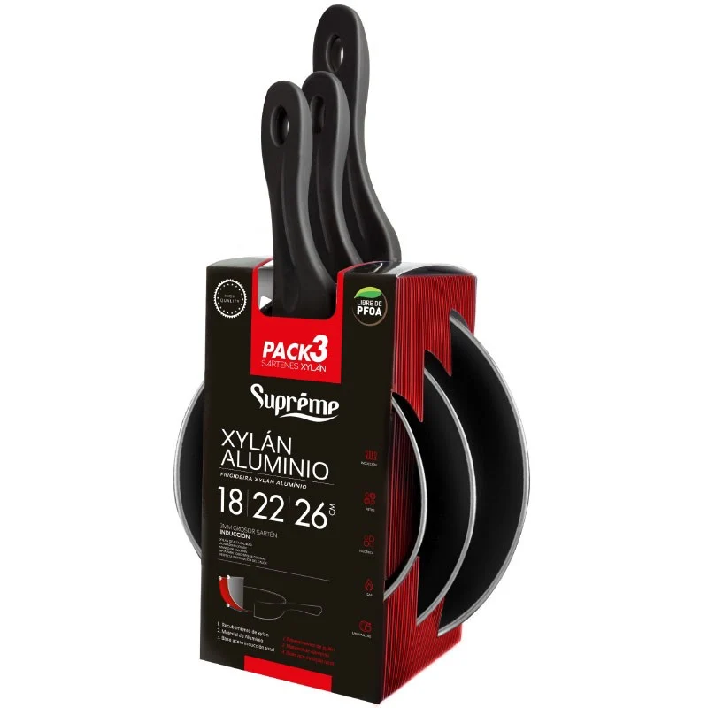 SARTEN ALUMINIO XYLAN SET 3 PC
