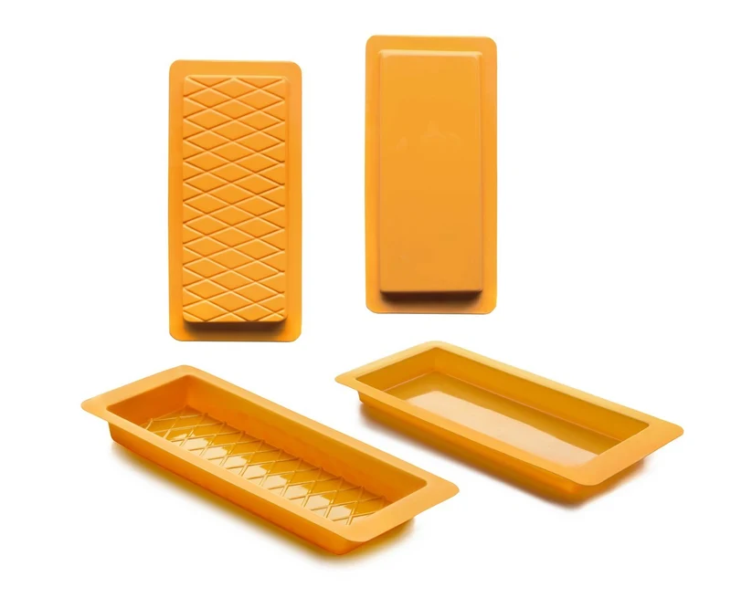 SET 2 MOLDES DE TURRON LISO + ROMBOS IBILI