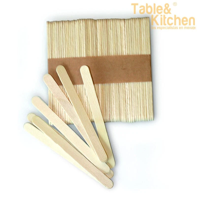 SET 100 PALITOS DE MADERA PARA HELADOS 7CM