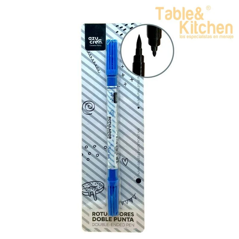 ROTULADOR DOBLE PUNTA COMESTIBLE AZUL AZUCREN