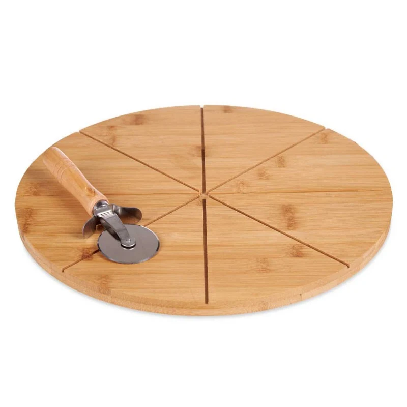 PLATO PIZZA BAMBU 35CM CON CORTAPIZZA