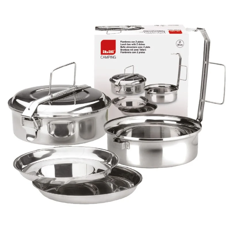 FIAMBRERA CON 2 PLATOS DE ACERO INOX IBILI