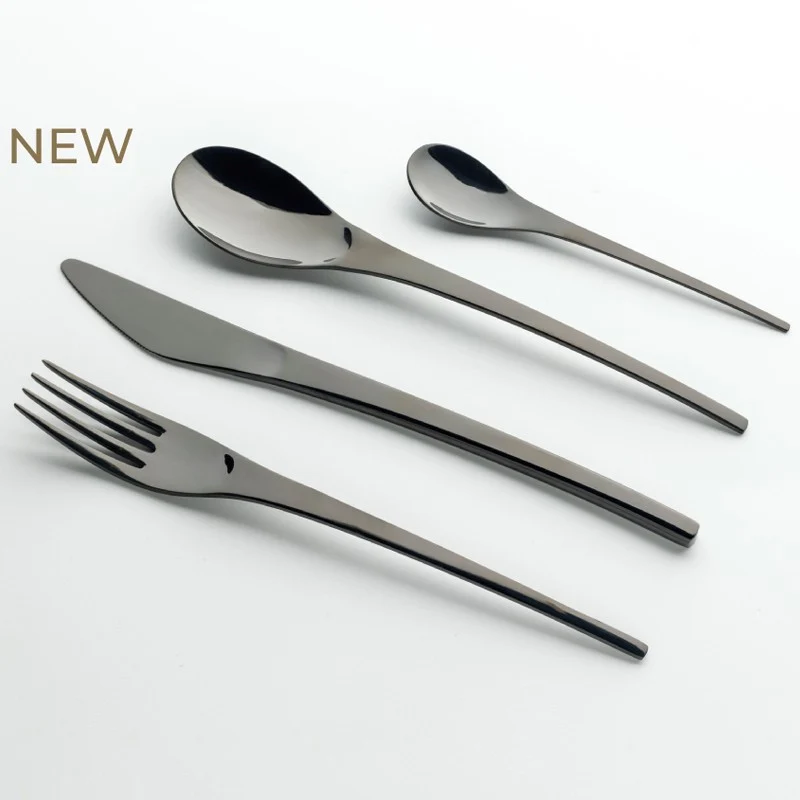 CUBERTERÍA 24 PZAS. GOURMET TITANIUM NEGRO