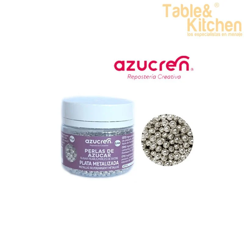 PERLAS PLATA BRILLANTE AZUCREN 6MM