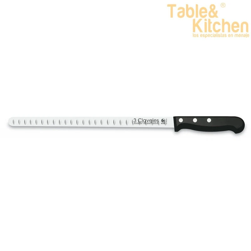 CUCHILLO JAMONERO ALVEOLADO POM 29 CM 11,5"D 3C