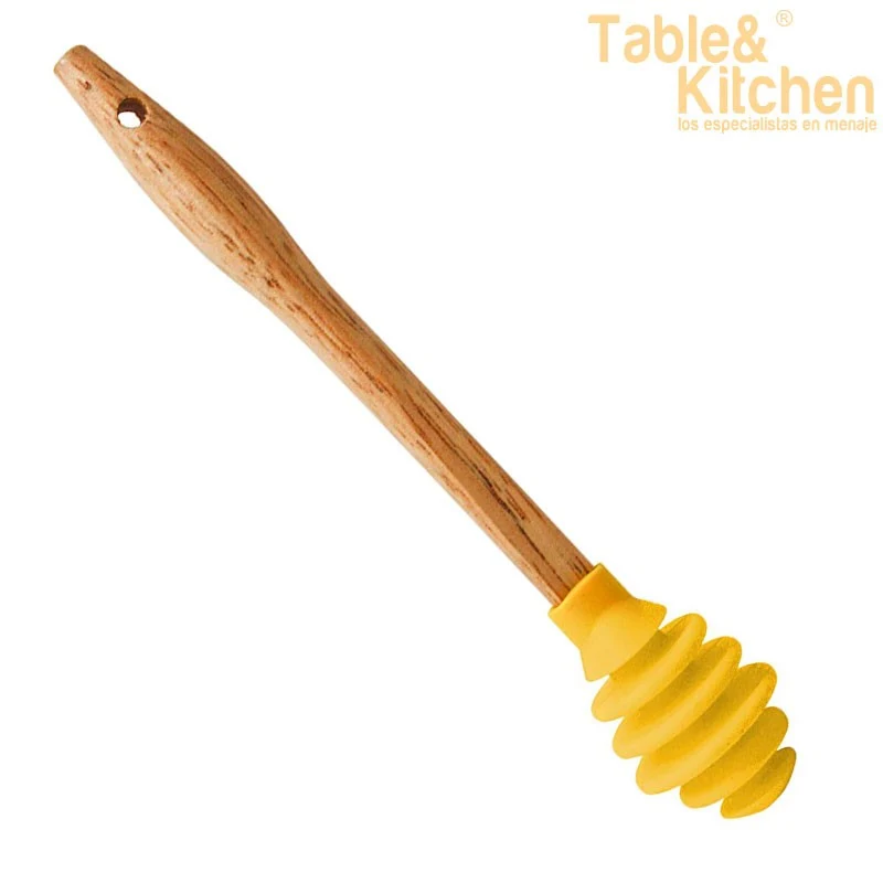 CUCHARA PARA MIEL MADERA SILICONA