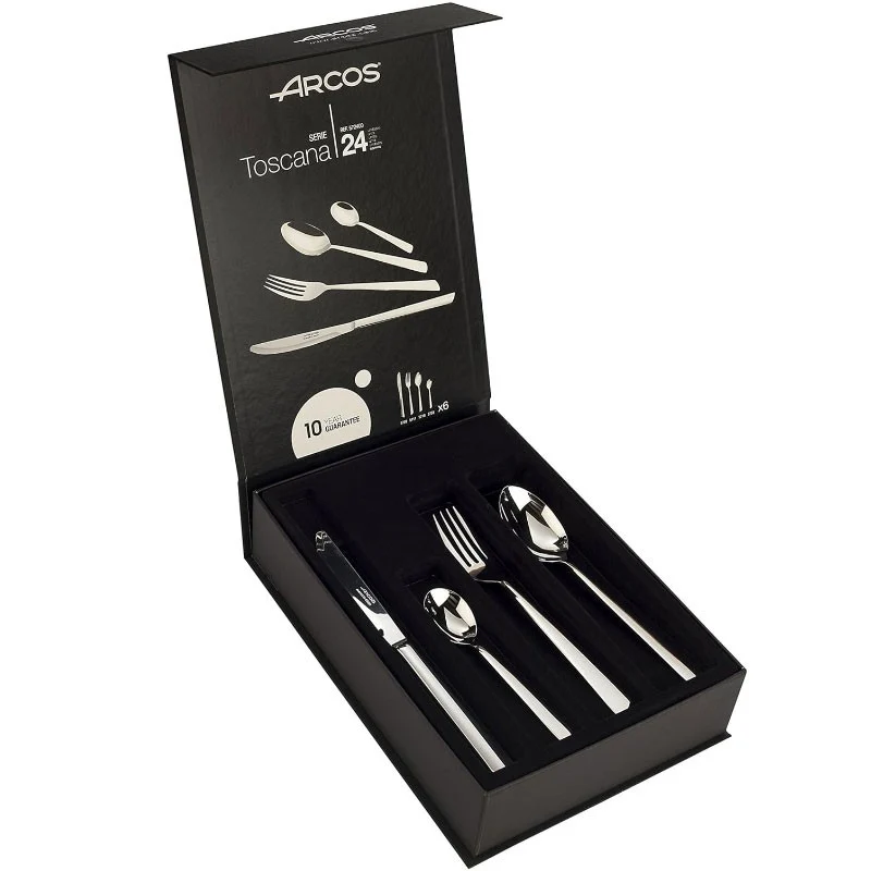 JUEGO 24 CUBIERTOS TOSCANA INOX 18/10