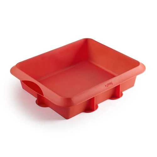MOLDE LASAGNA SILICONA 25X20CM ROJO LEKUE