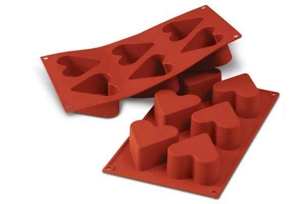 MOLDE SILICONA CLASSIC CORAZÓN 6 CAVIDADES