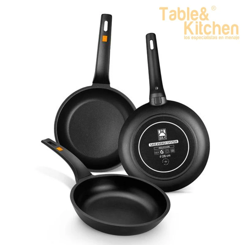 Lote de sartenes Bra Efficient 18, 22 y 26 cm