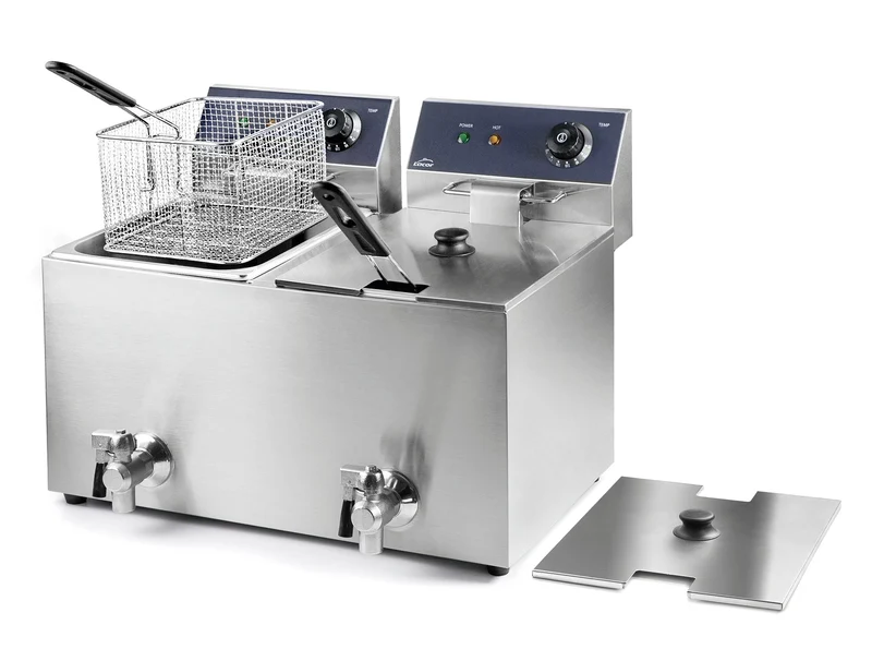 FREIDORA ELECTRICA DOBLE CON GRIFO PROFESIONAL LACOR