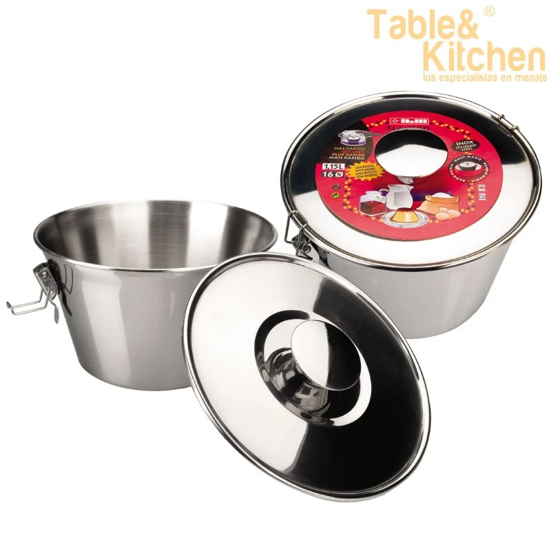 FLANERO CON TAPA Y CIERRE INOX 20 CM IBILI