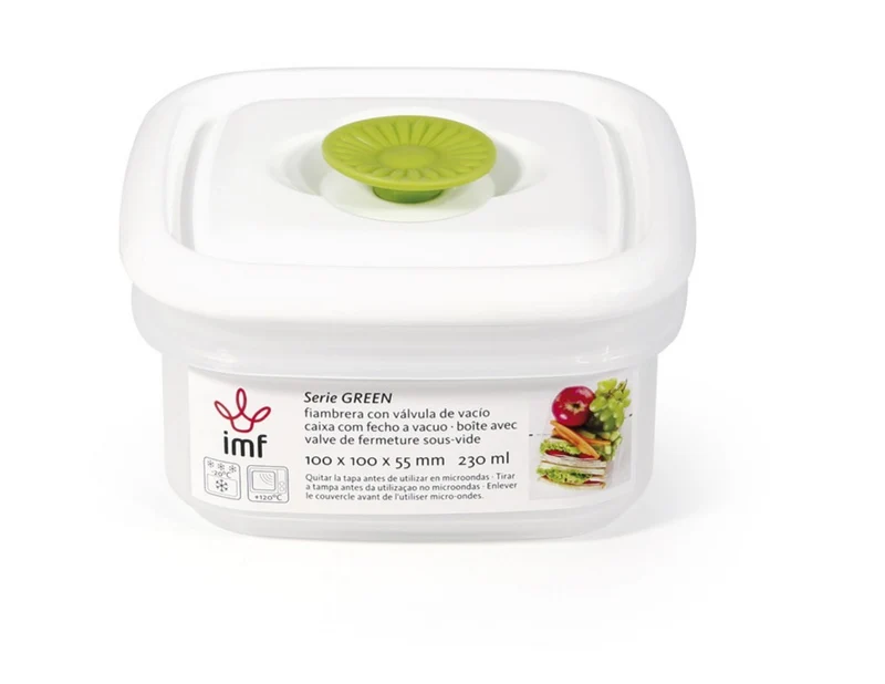 FIAMBRERA CUADRADA CON VALVULA 230ML GREEN