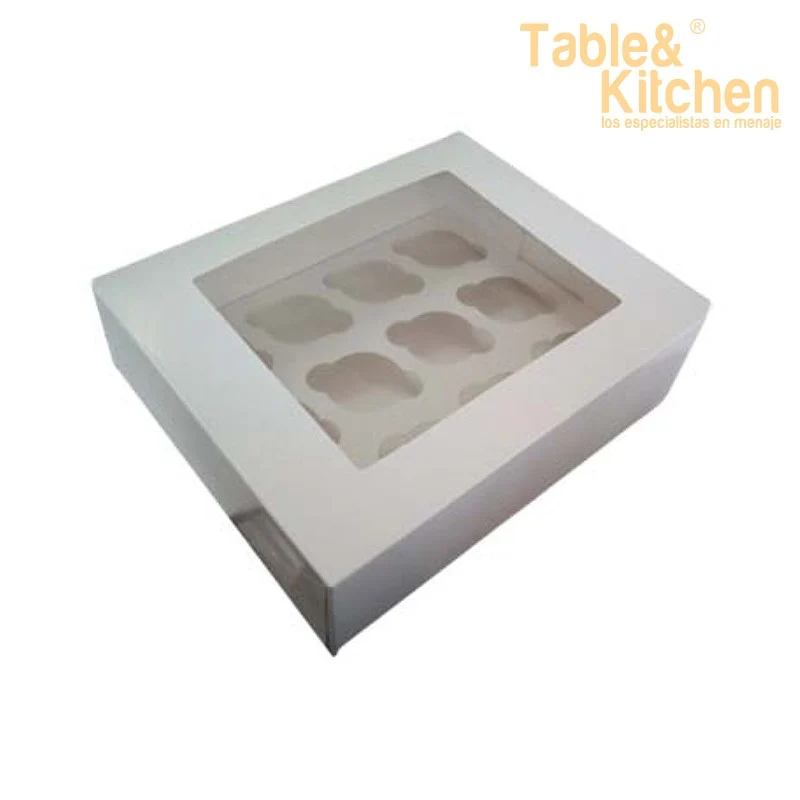 CAJA BLANCA PARA 12 MINI CUPCAKES