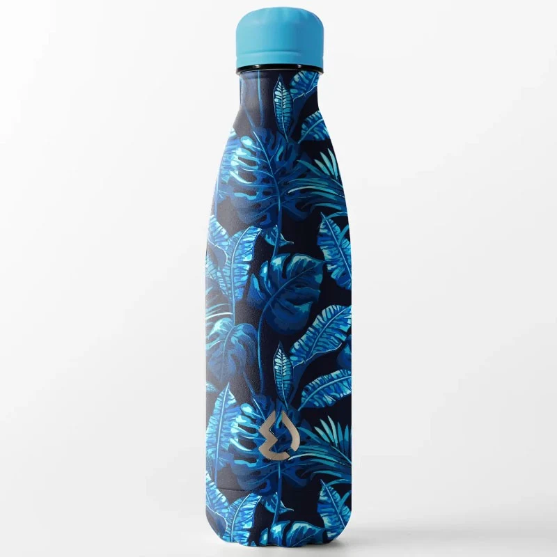 BOTELLA TERMICA HOJAS AZUL ELECTRICO