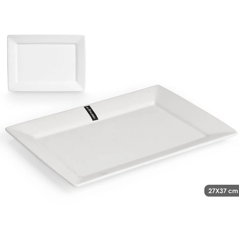 BANDEJA PORCELANA BLANCA RECTANGULAR