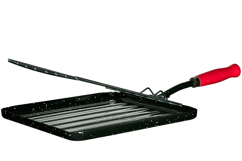 ASADOR CUADRADO CON PARRILLA 23CM