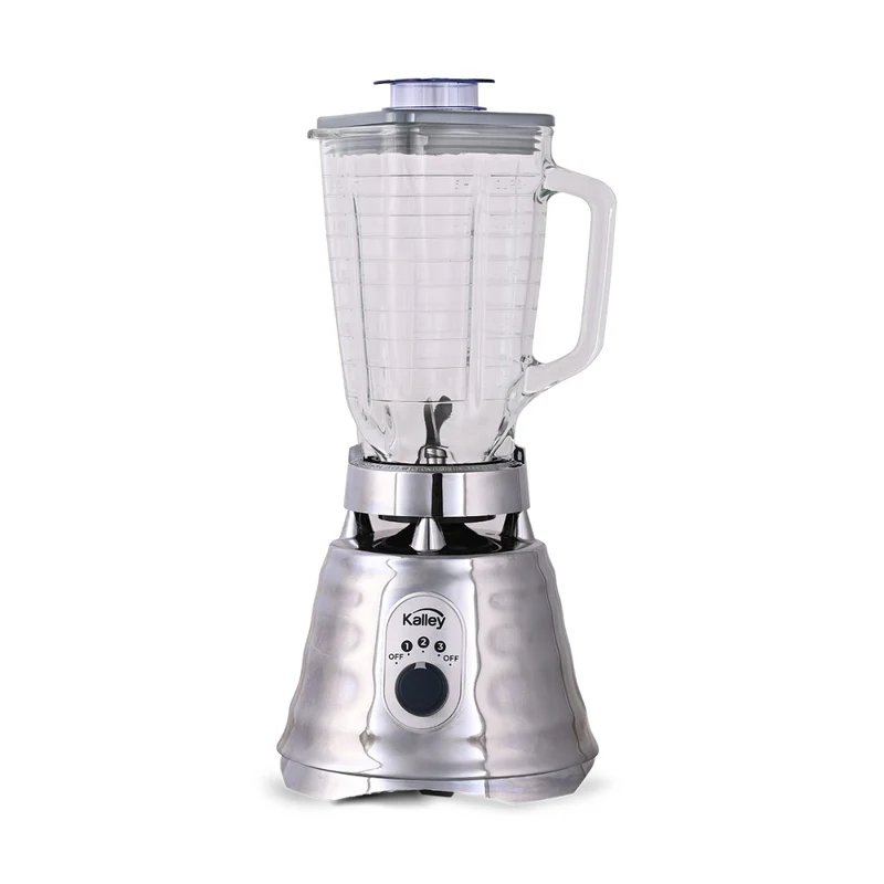 Licuadora KALLEY K-LC 1.25L Vaso Vidrio 3 Velocidades 650W Plateado
