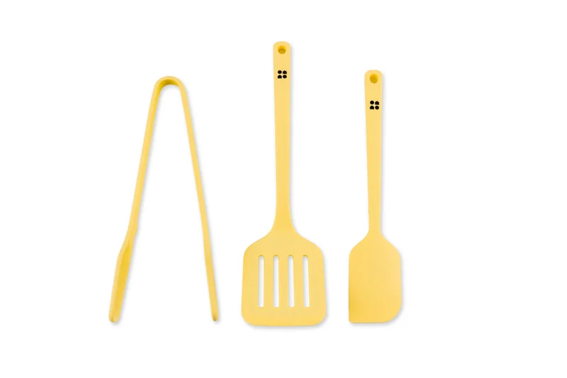Set de utensilios de cocina de silicona con apoyo limpio