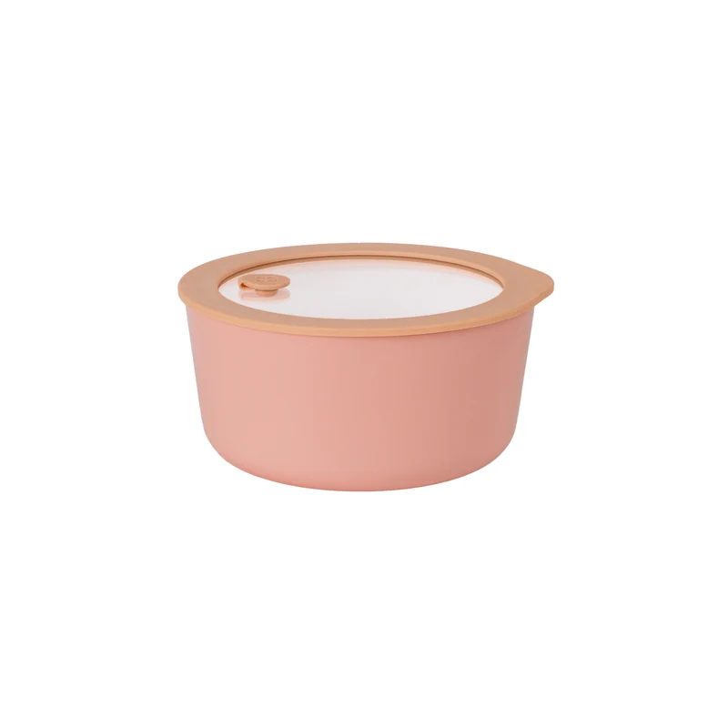 Recipiente hermético antiadherente de vidrio 950ml redondo con tapa cristal