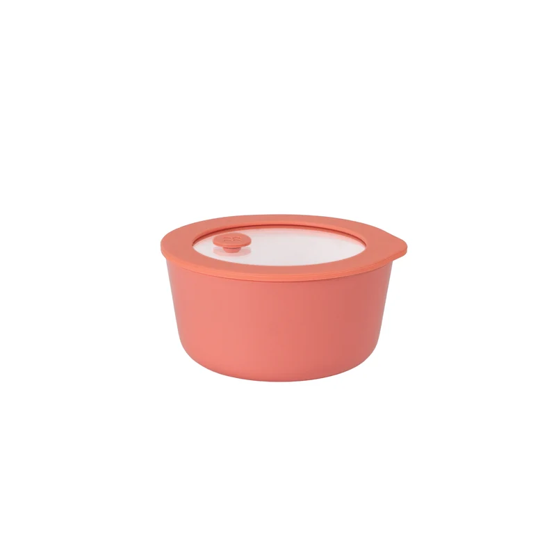 Recipiente hermético antiadherente de vidrio 472ml redondo con tapa cristal