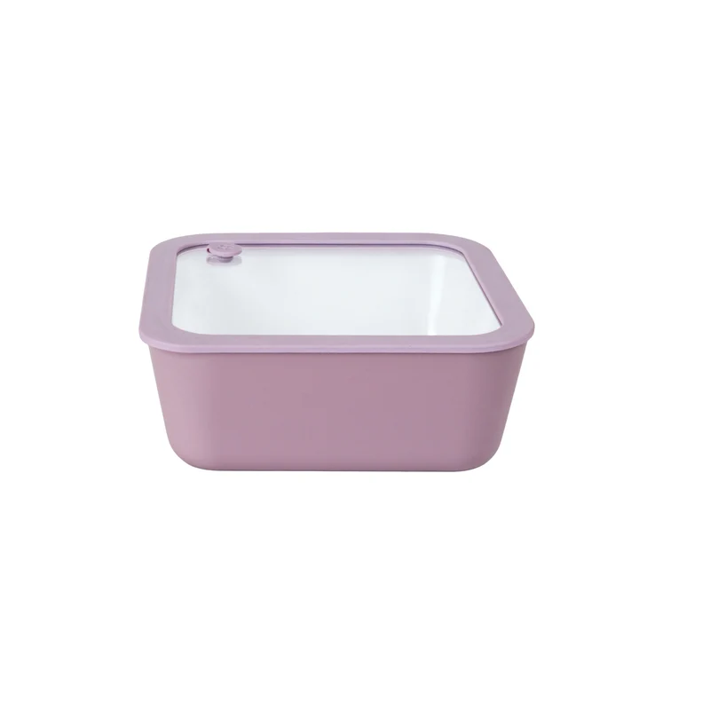 Recipiente hermético antiadherente de vidrio 1940ml cuadrado con tapa cristal