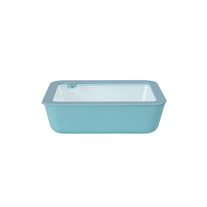 Recipiente hermético antiadherente de vidrio 1400ml rectangular con tapa cristal