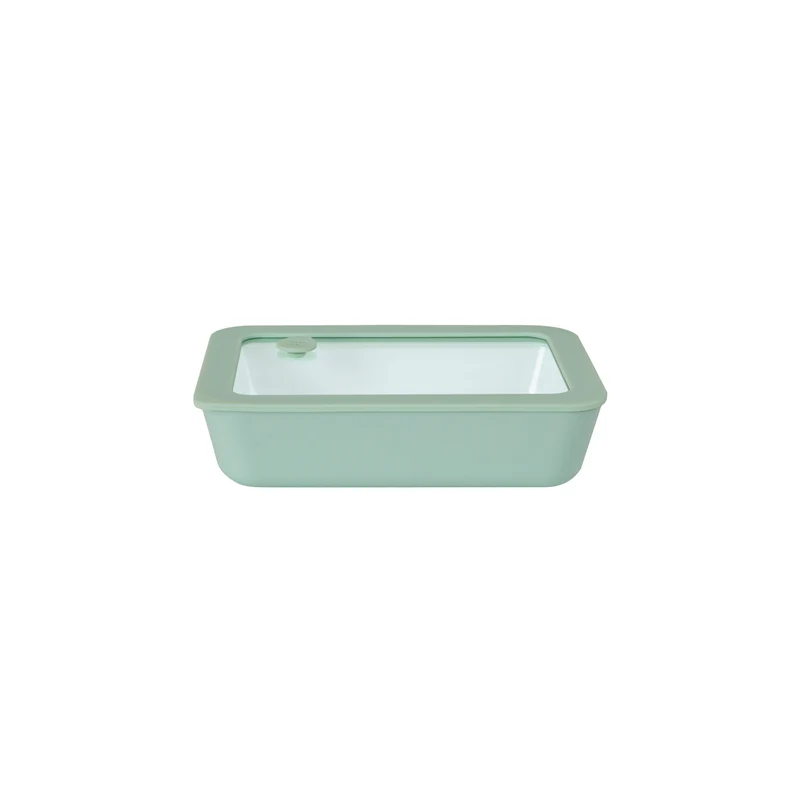 Recipiente hermético antiadherente de vidrio 700ml rectangular con tapa cristal
