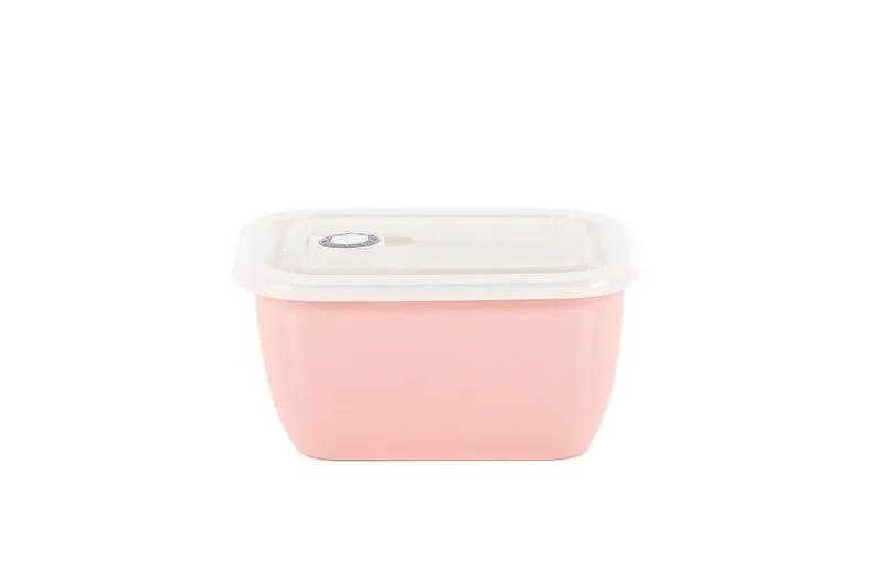 Recipiente hermético cerámico 950ml rectangular rosa