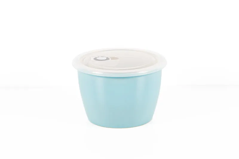 Recipiente hermético cerámico 1000ml redondo azul