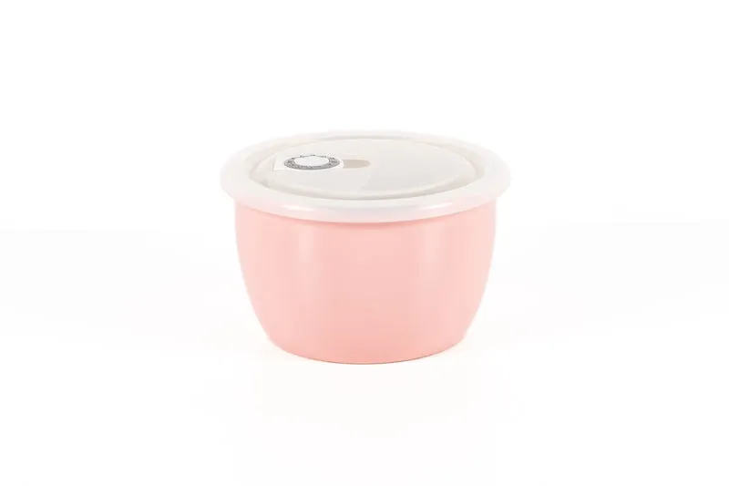 Recipiente hermético cerámico 650ml redondo rosa