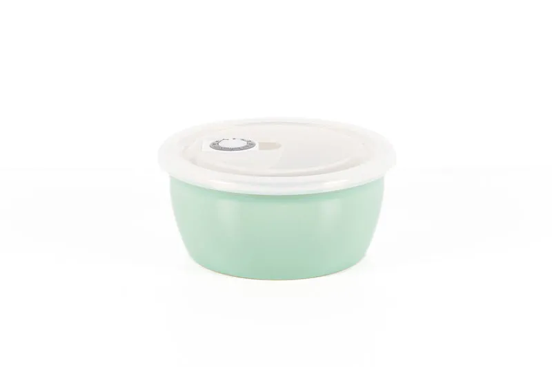Recipiente hermético cerámico 440ml redondo turquesa