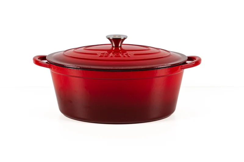 Cocotte ovalada hierro fundido roja 6L