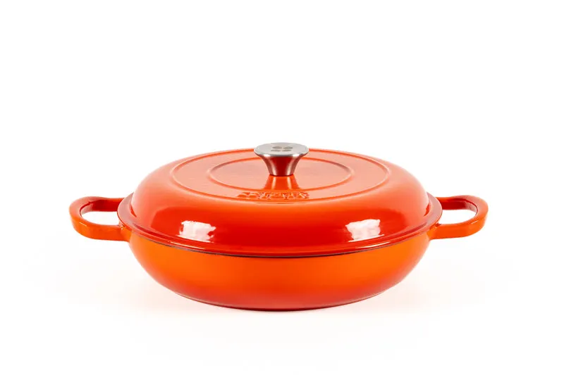 Cocotte redonda baja hierro fundido naranja 3,2L