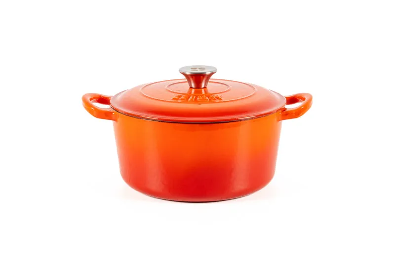 Cocotte redonda hierro fundido naranja 4L