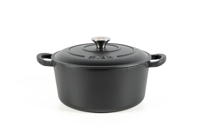 Cocotte redonda hierro fundido negra 4,8L