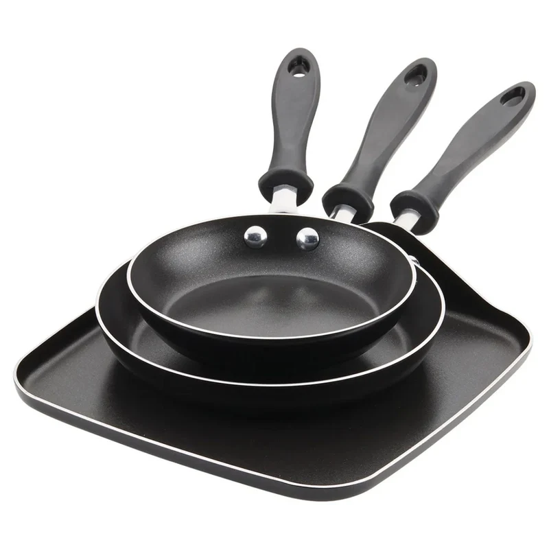 Set FARBERWARE 3 Piezas Sarten 18CM Sarten 22CM Y Plancha 28CM Negro