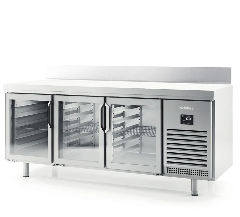 BMGN 1960 CR - MESA DE REFRIGERACIÓN 3 PUERTAS CRISTAL